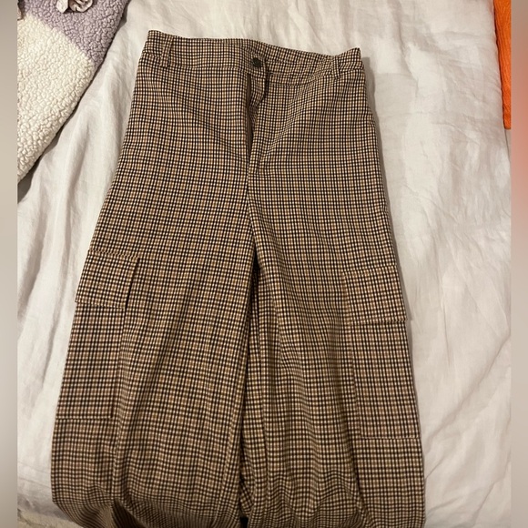 Cargo Checkered Wide-Leg Trousers - Picture 5 of 8